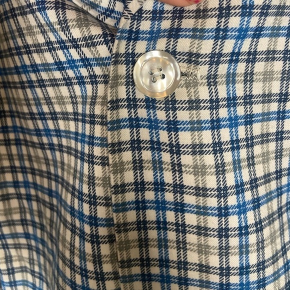 Pleetway Men’s Pajama Set Size Large Balloon Seat Plaid Blue and White - Picture 4 of 12